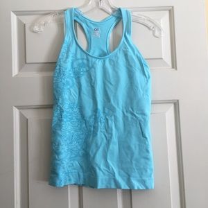 Beautiful blue athletic workout active tank